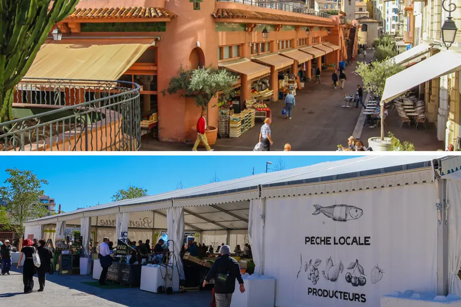 Marché Forville à Cannes avec producteurs locaux et produits frais